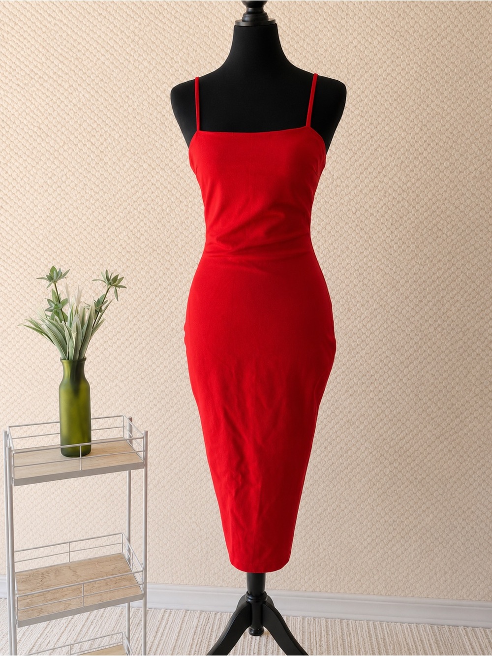 Lulu's Red Spaghetti-Strap Midi Dress